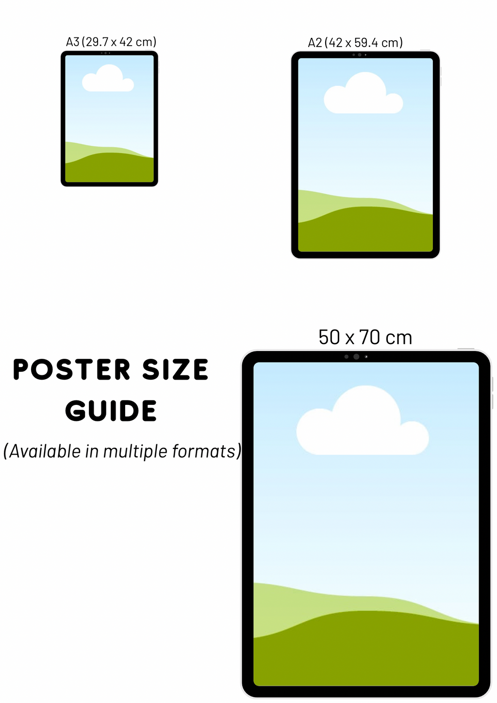 Barcelona City Poster | Sagrada Familia & Park Güell Wall Art | Modern Travel Print | 50x70 cm High Resolution