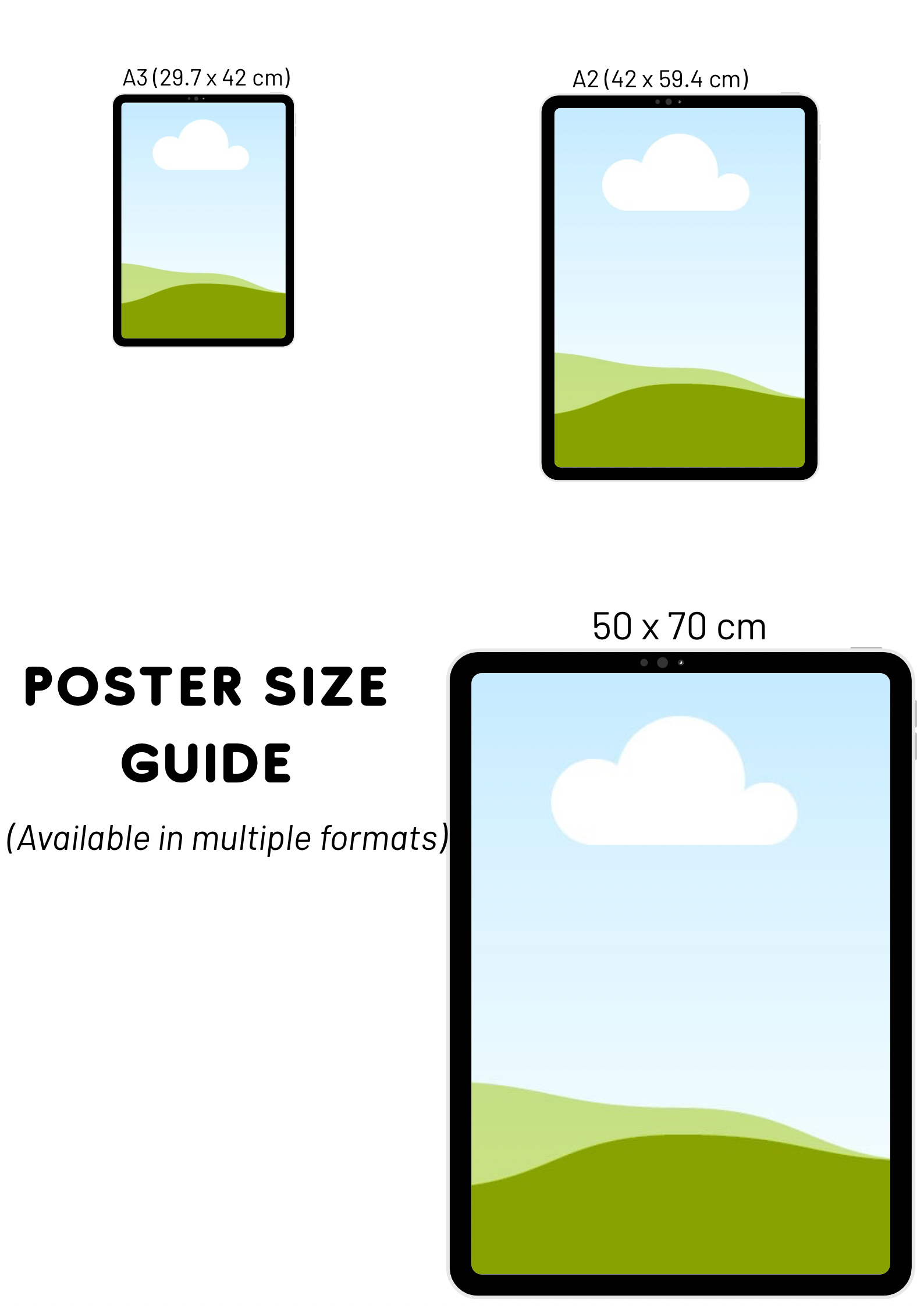 Barcelona City Poster | Sagrada Familia & Park Güell Wall Art | Modern Travel Print | 50x70 cm High Resolution